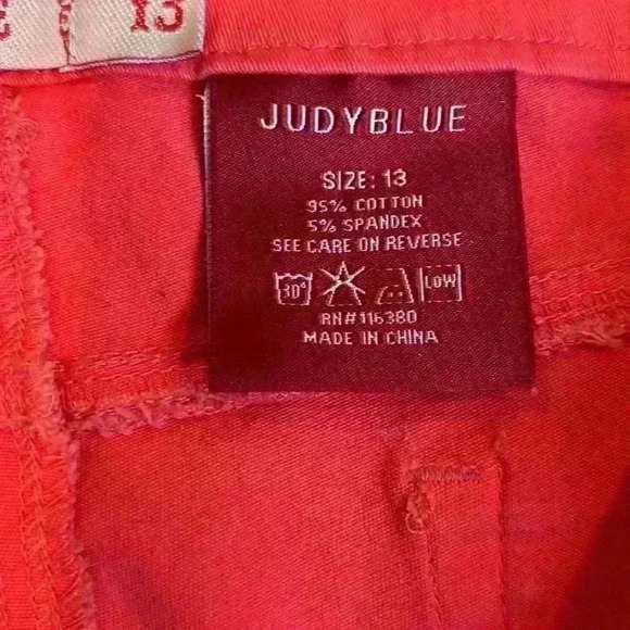 Judy Blue Womens High Waist  Tummy Control Skinny Jeans Zip Closure Red Size 13 - Picture 6 of 7